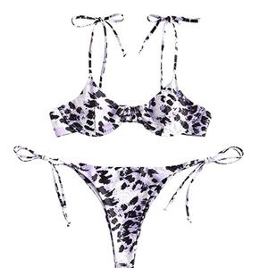 ZAFUL Women's Leopard Print Bikini Set Swimsuit
